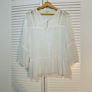 Fever Ivory Peasant Blouse